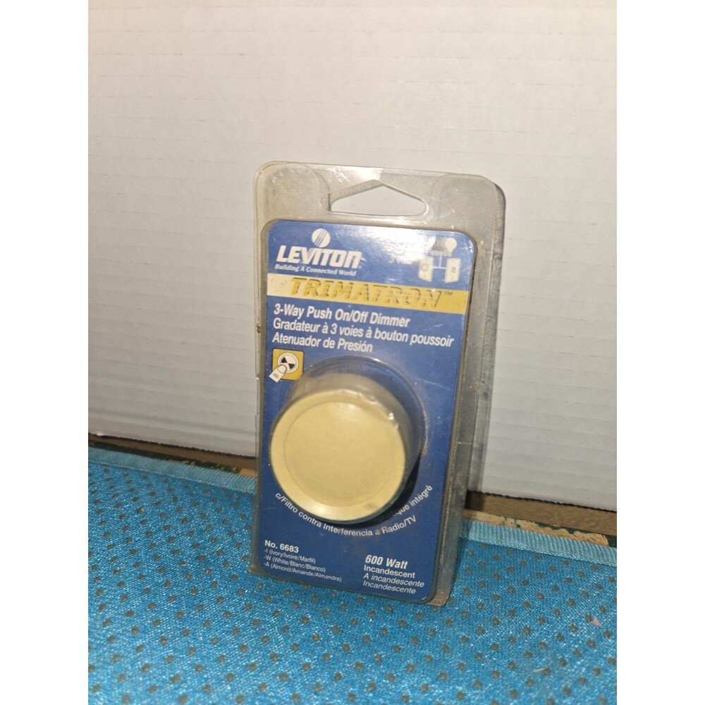 Leviton Push On/Off Incandescent Light Dimmer Switch - Ivory - 6681-I - New